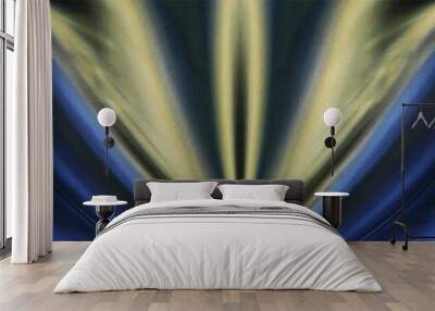 Golden blue graphic illustration Wall mural