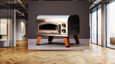 product photo of a pizza oven, pizza oven made out of steel Wall mural