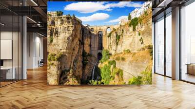 Bridge of Ronda, a famous white villages of Malaga, Spain a Wall mural