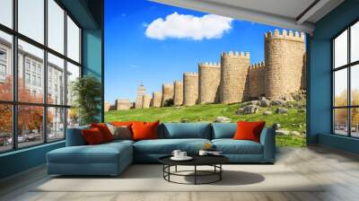 Scenic medieval city walls of Avila, Spain, UNESCO list Wall mural