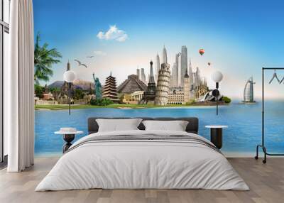 Tourism – travel all around the world Wall mural