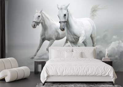 white horses Wall mural