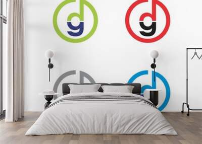 Abstract Letters DG or GD Logo Vector 001 Wall mural