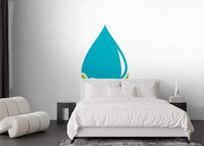 Hand Water Drop Oil Logo Wall mural