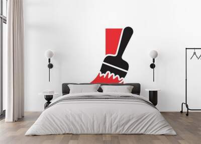 Letter I With Paint Brush Logo Icon 001 Wall mural