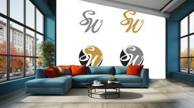 Letter S and W Logo Icon 1 Wall mural