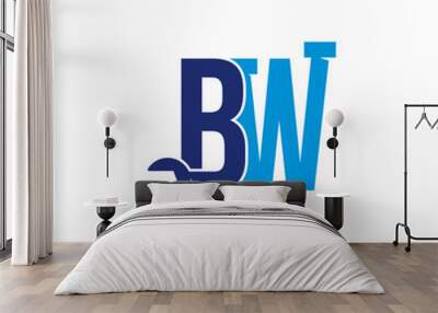 Letters BW Pipe and Wrench Logo Design 001 Wall mural