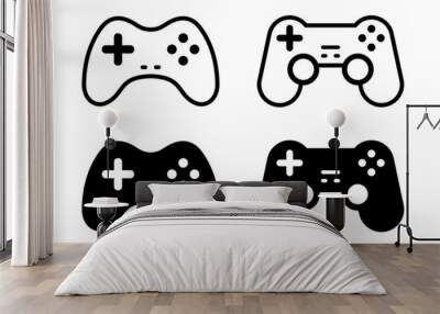 Video game console icons. Gaming controller concept on white background. Flat vector symbol set. Wall mural