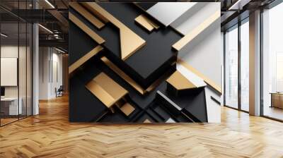 A background with sharp lines and angular shapes in shades of black Wall mural