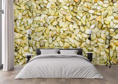 A background made from pumpkin seeds Wall mural