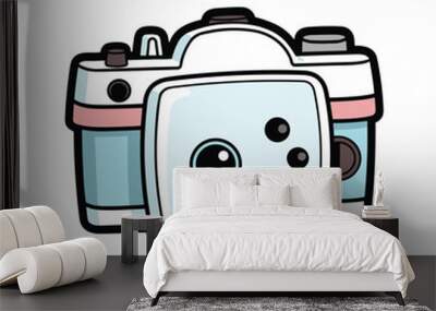 Flat illustration of a digital camera Wall mural