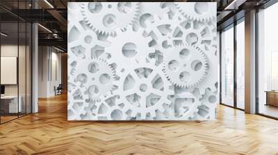 Vector modern mechanism industrial concept. Technology gears background Wall mural