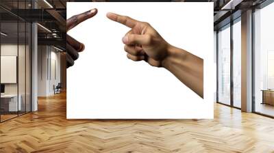 Collection of hands pointing. Isolated on transparent background Wall mural