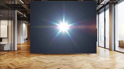 Abstract lens flare light over black background Wall mural