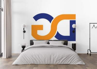 gd and dg letter logo design template Wall mural