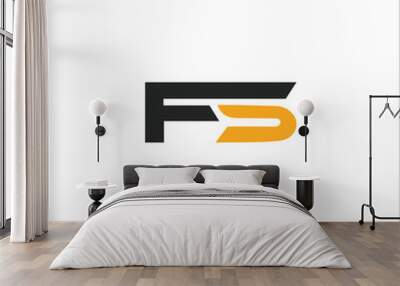 Initial letter fs or sf logo vector design templates Wall mural