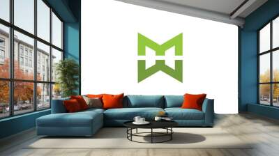 Initial letter mw or wm logo design template Wall mural