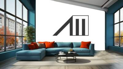 Alphabet letters Initials Monogram logo AM, MA, A and M Wall mural