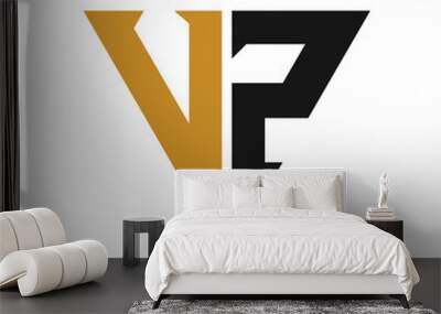 Initial letter vp logo or pv logo vector design template Wall mural