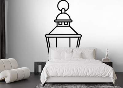 Antique Lantern line art vector illustration Wall mural