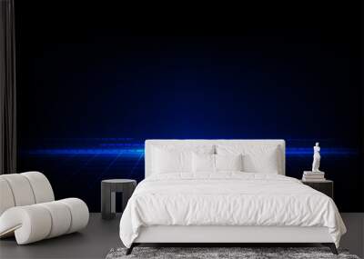 abstract blue concept with grids perspective design background Wall mural