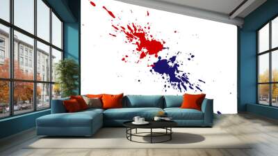 abstract vector splatter red and blue color design. illustration vector design. Wall mural