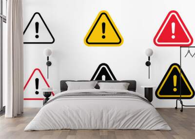 Caution signs Icon. Symbols danger and warning signs Wall mural