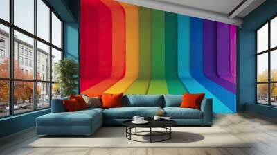 Abstract, modern rainbow, colorful background with  gradient stripes. Pride month, lesbian, gay, bisexual, transgender, and LGBTQ pride concept backdrop, wallpaper Wall mural