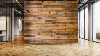 Reclaimed Wood Wall Paneling texture. Old wood plank texture background, floor, wall Wall mural