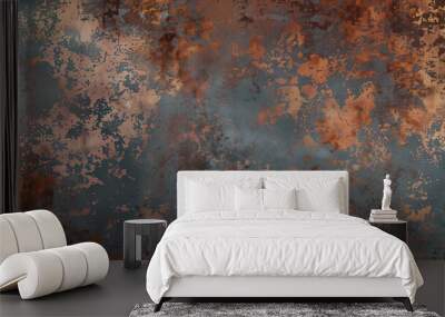 Rusty Weathered metal texture, surface abstract background. Wall mural