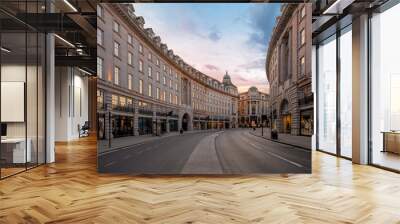 LONDON, UK - 30 MARCH 2020: Empty streets in Regents Street, London City Centre during COVID-19, lockdown during coronavirus Wall mural