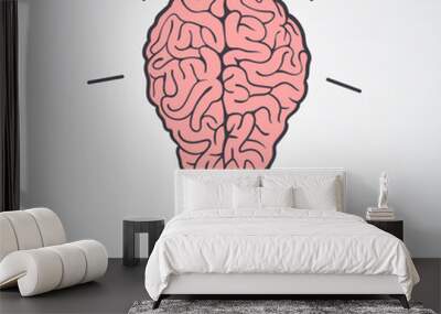 Lamp and brain Wall mural