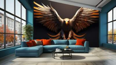 3d eagle mascot logo background AI generated image Wall mural