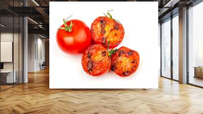 Tomatoes grilled - fried tomatoes on grill Wall mural