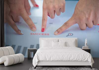 businees people pointing finger at text success Wall mural