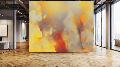 Abstract Painting Background. Watercolor Sunset Background. Colorful Orange Yellow And Red Grunge Texture. Background With Vintage Textures. Wall mural