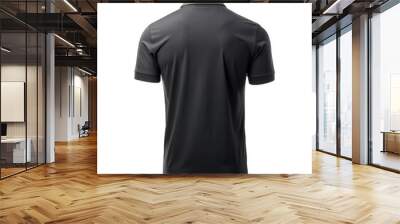 Black polo shirt back view isolated on transparent background Wall mural