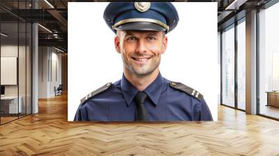 Proud german police officer in uniform portrait isolated on transparent background Wall mural