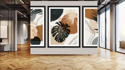 Mid century modern art print,set of 3. Gallery wall printable art. Boho style interior decor. Wall mural