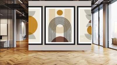 Mid century modern art print,set of 3. Gallery wall printable art. Boho style interior decor. Wall mural