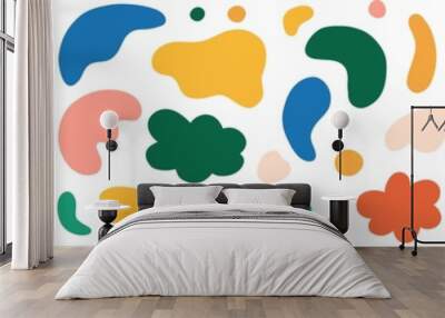 Set of doodle hand drawn organic shapes Wall mural