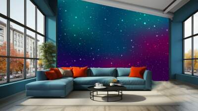 Space background with stars and patches of light. Abstract astronomical galaxie illustration. Wall mural