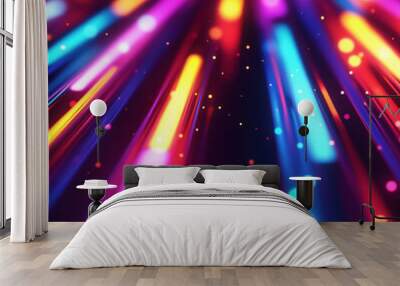 Abstract straight neon light Wall mural