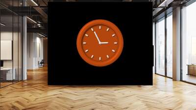 12 hours counting down 3d wall clock icon on black background Wall mural