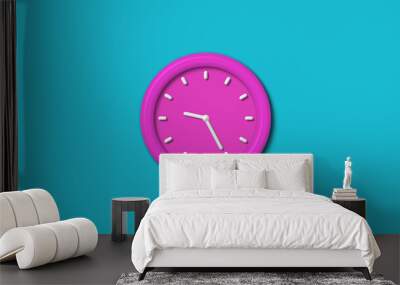 12 hours counting down 3d wall clock isolated on cyan background,wall clock isolated Wall mural