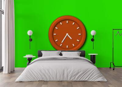 12 hours counting down 3d wall clock on green background Wall mural