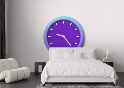 3d purple wall clock icon,white background wall clock icon Wall mural