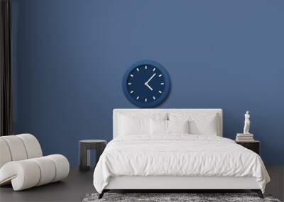 Amazing 3d wall clock icon,clock icon,Blue dark wall clock icon Wall mural