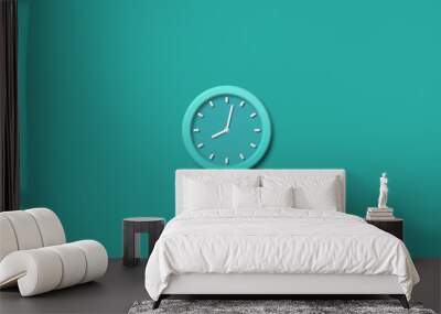 Amazing aqua clock icon,3d wall clock icon,clock icon Wall mural