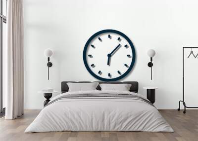 New aqua dark 3d clock icons,clock animation,2 hours clock icon Wall mural